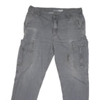 CARHARTT Mens Cotton Blend Grey Regular Cargo Trousers W36 L30 Workwear Casual