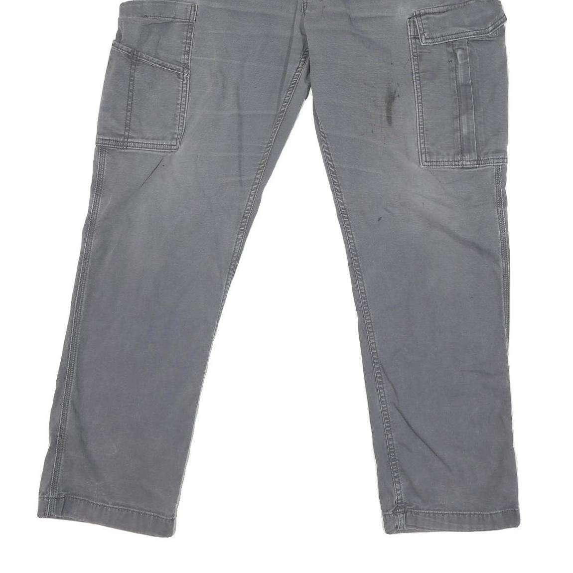 CARHARTT Mens Cotton Blend Grey Regular Cargo Trousers W36 L30 Workwear Casual