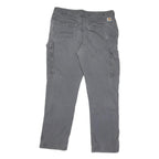 CARHARTT Mens Cotton Blend Grey Regular Cargo Trousers W36 L30 Workwear Casual
