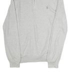 POLO RALPH LAUREN Mens Grey Cotton Patterned Half Zip Jumper XL Classic