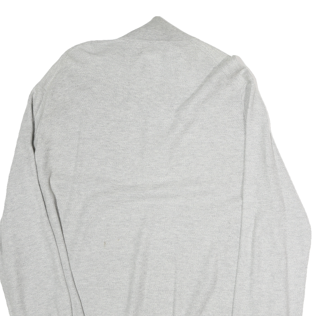 POLO RALPH LAUREN Mens Grey Cotton Patterned Half Zip Jumper XL Classic