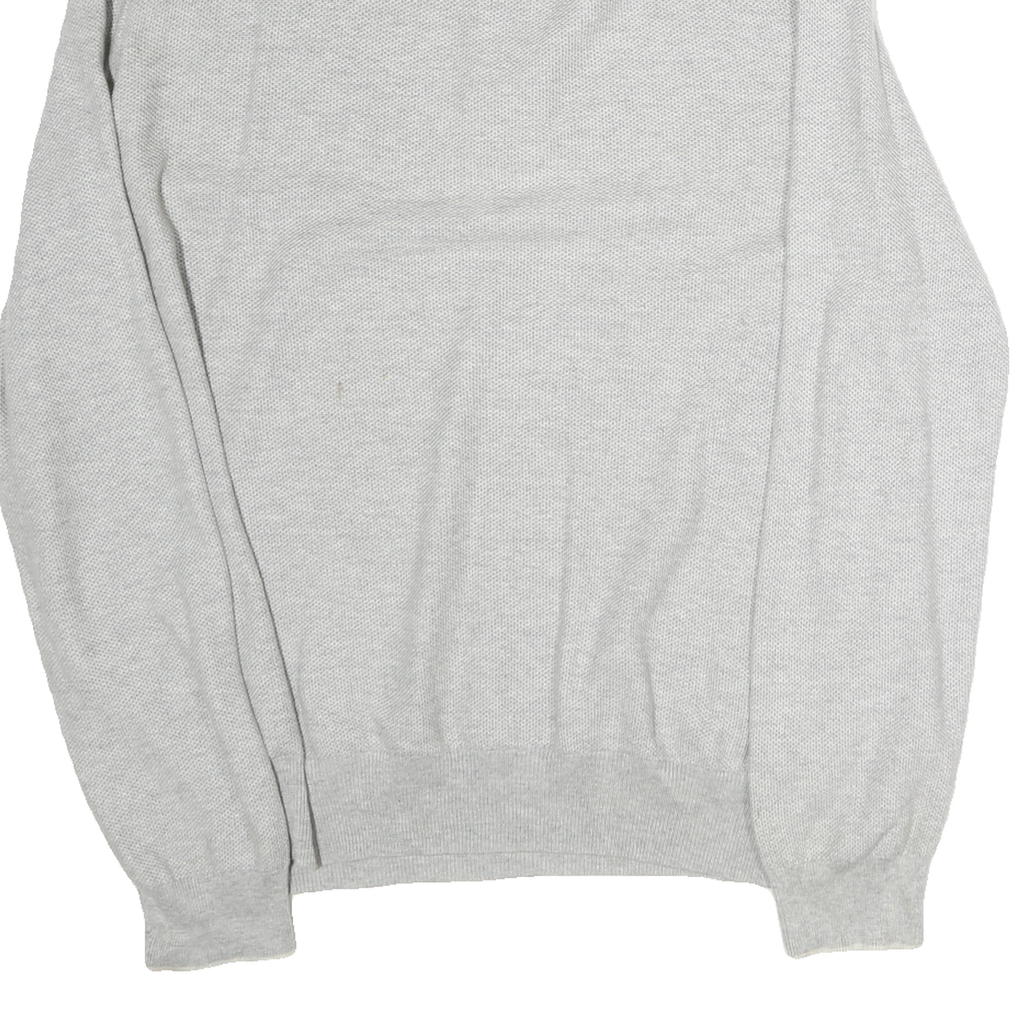 POLO RALPH LAUREN Mens Grey Cotton Patterned Half Zip Jumper XL Classic