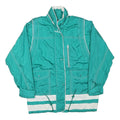 LAVON Womens Turquoise & White Nautical Style Jacket M Polyester Blend Zip