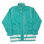 LAVON Womens Turquoise & White Nautical Style Jacket M Polyester Blend Zip