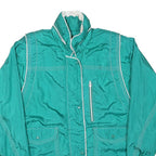 LAVON Womens Turquoise & White Nautical Style Jacket M Polyester Blend Zip