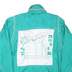 LAVON Womens Turquoise & White Nautical Style Jacket M Polyester Blend Zip