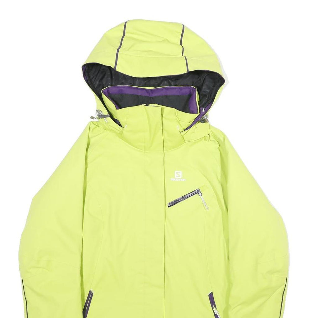 SALOMON Womens Yellow Jacket S Polyester Zip Hooded Plain Outdoor Winter