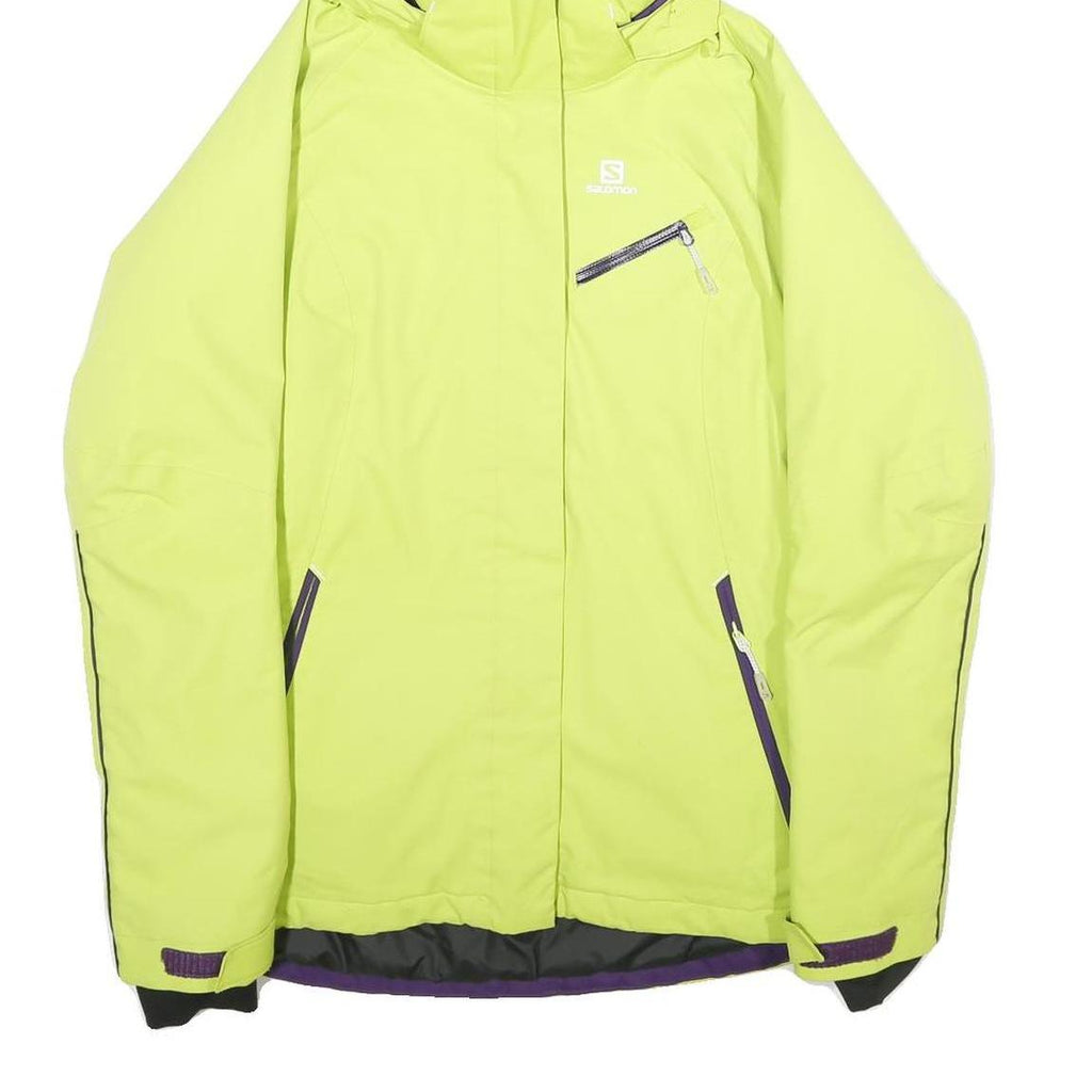 SALOMON Womens Yellow Jacket S Polyester Zip Hooded Plain Outdoor Winter