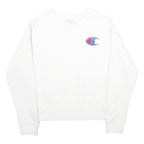 CHAMPION REVERSE WEAVE Womens White Crew Neck S Cotton Blend Comfortable