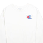 CHAMPION REVERSE WEAVE Womens White Crew Neck S Cotton Blend Comfortable