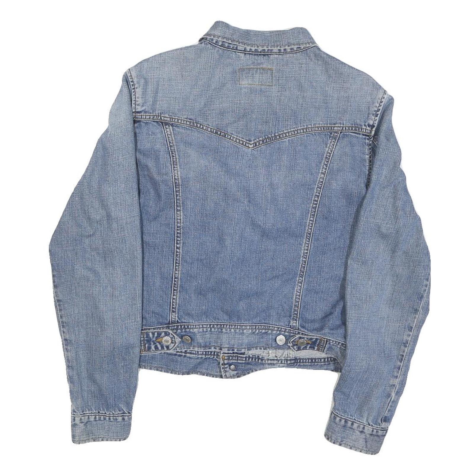 LEVI'S Mens Blue Cotton Blend Denim Jacket S Button Closure Classic Fit Vintage