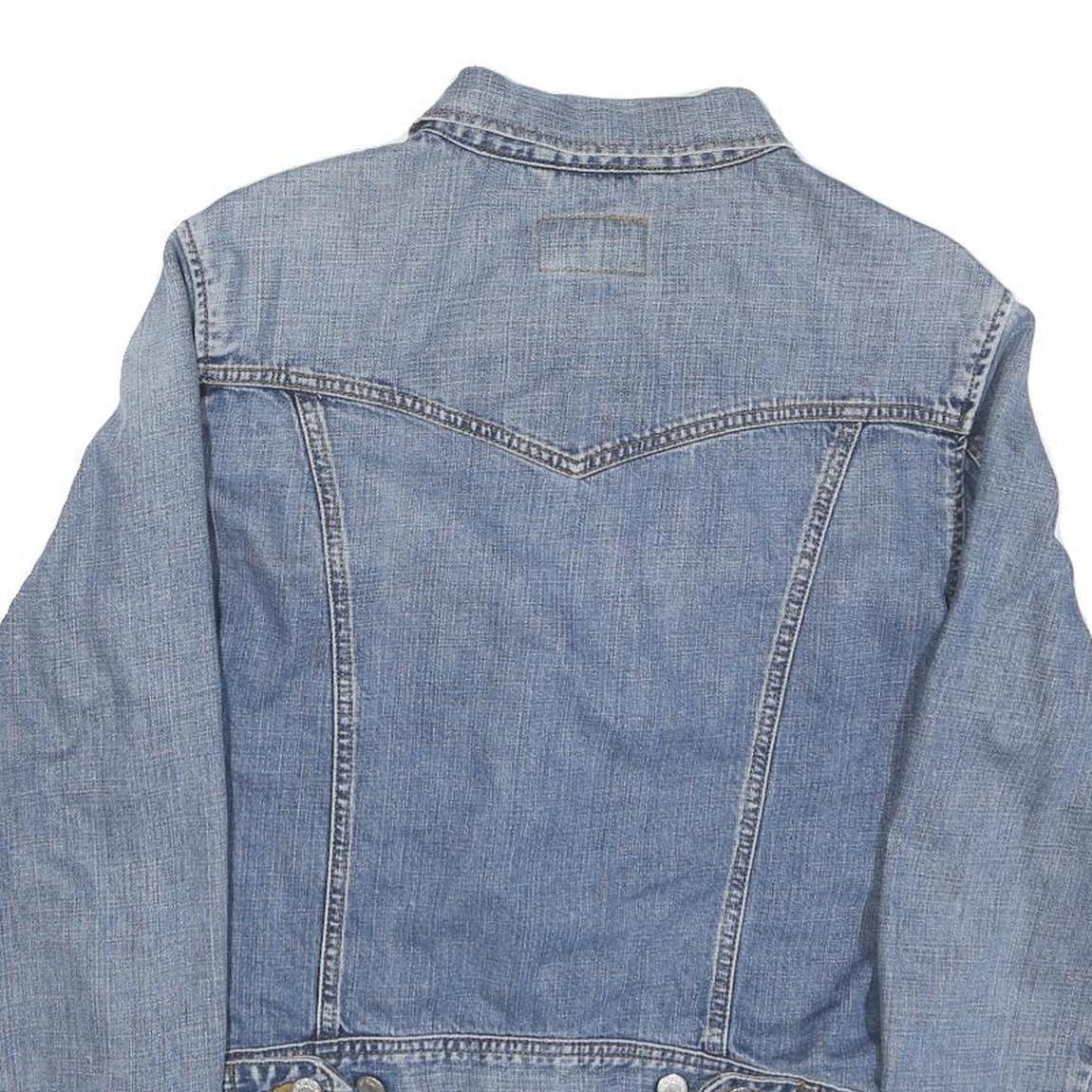 LEVI'S Mens Blue Cotton Blend Denim Jacket S Button Closure Classic Fit Vintage