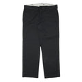 DICKIES Mens Cotton Blend Slim Black Trousers W36 L30 Zip Closure Durable