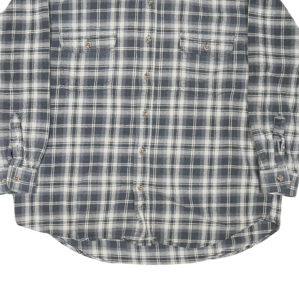 FIELD & STREAM Mens Grey & White Check Shirt XL Casual Cotton Blend Long Sleeve