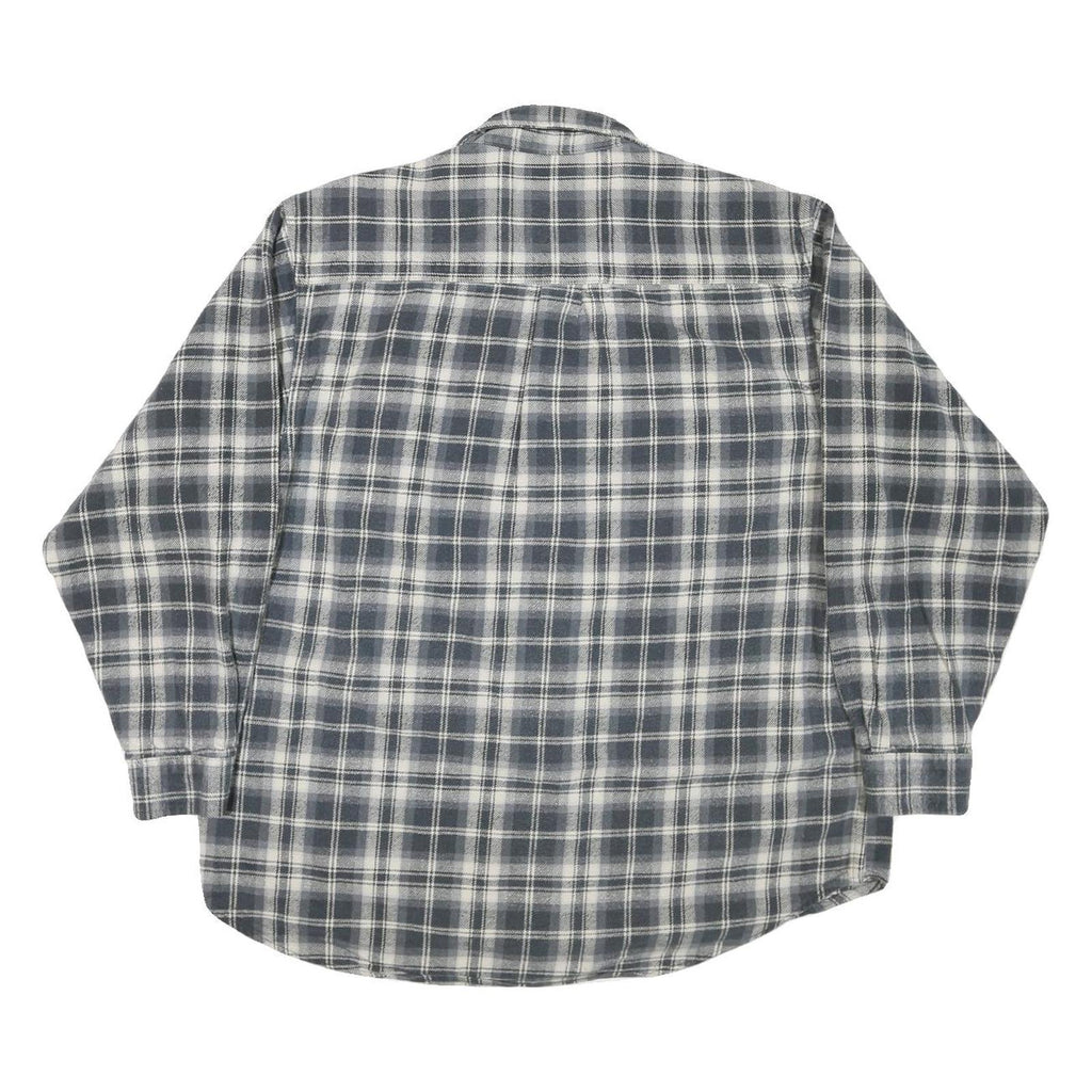 FIELD & STREAM Mens Grey & White Check Shirt XL Casual Cotton Blend Long Sleeve