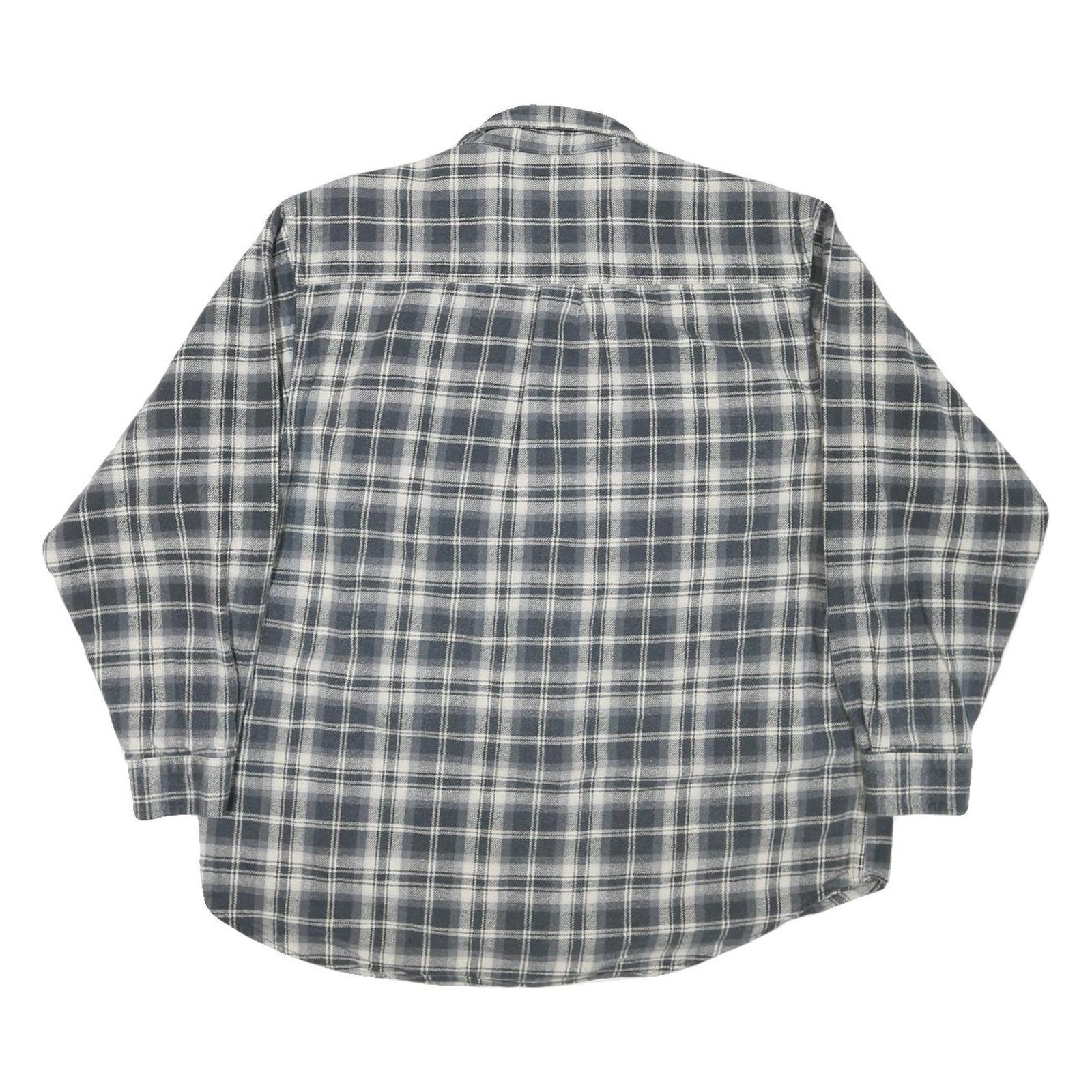 FIELD & STREAM Mens Grey & White Check Shirt XL Casual Cotton Blend Long Sleeve
