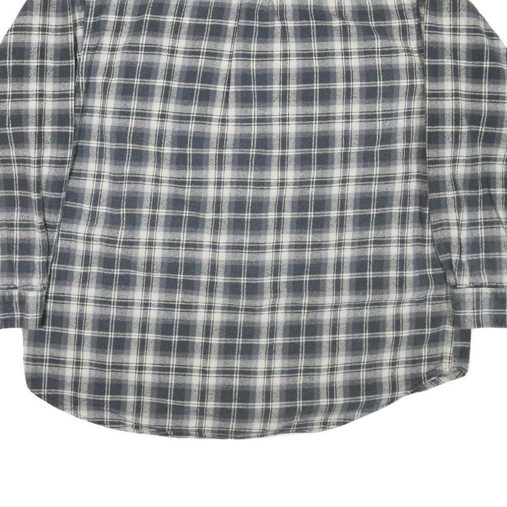 FIELD & STREAM Mens Grey & White Check Shirt XL Casual Cotton Blend Long Sleeve