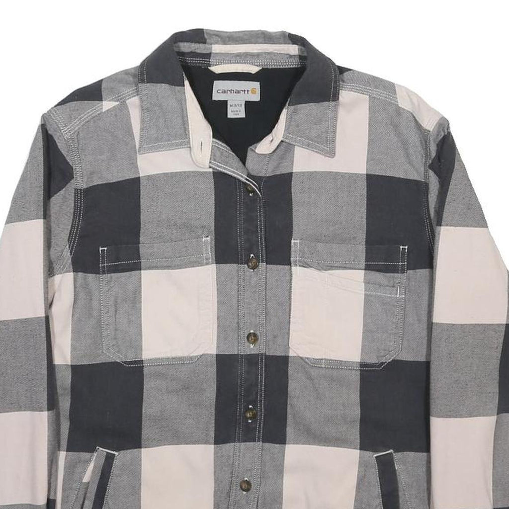 CARHARTT Womens Grey & Cream Check Shirt M Casual Durable Soft Cotton Blend