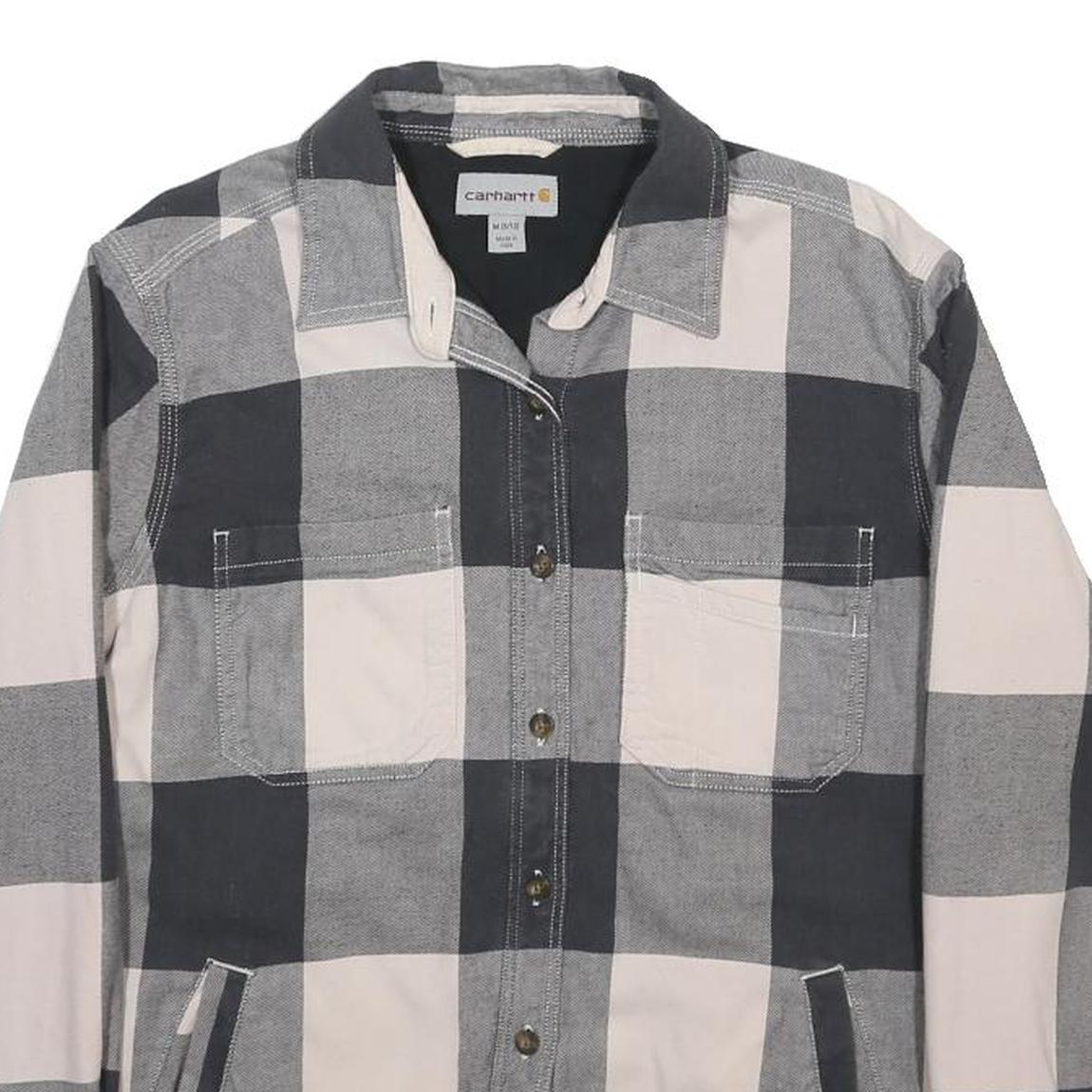 CARHARTT Womens Grey & Cream Check Shirt M Casual Durable Soft Cotton Blend
