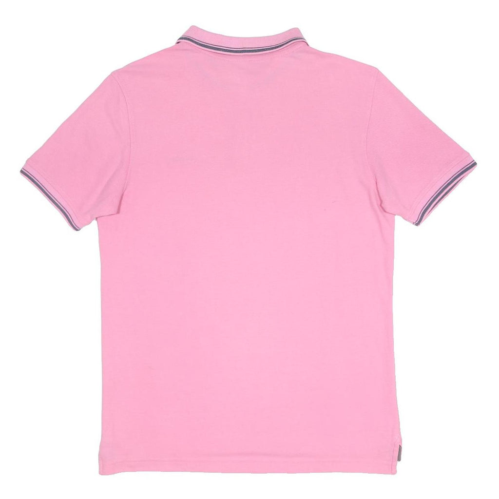 REEBOK Mens Pink Short Sleeve Plain Polo Shirt M Casual Cotton Summer