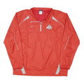 NIKE Mens Red & White Ohio State Half Zip Nylon Jacket L Storm-Fit Shell