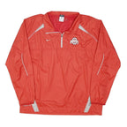 NIKE Mens Red & White Ohio State Half Zip Nylon Jacket L Storm-Fit Shell
