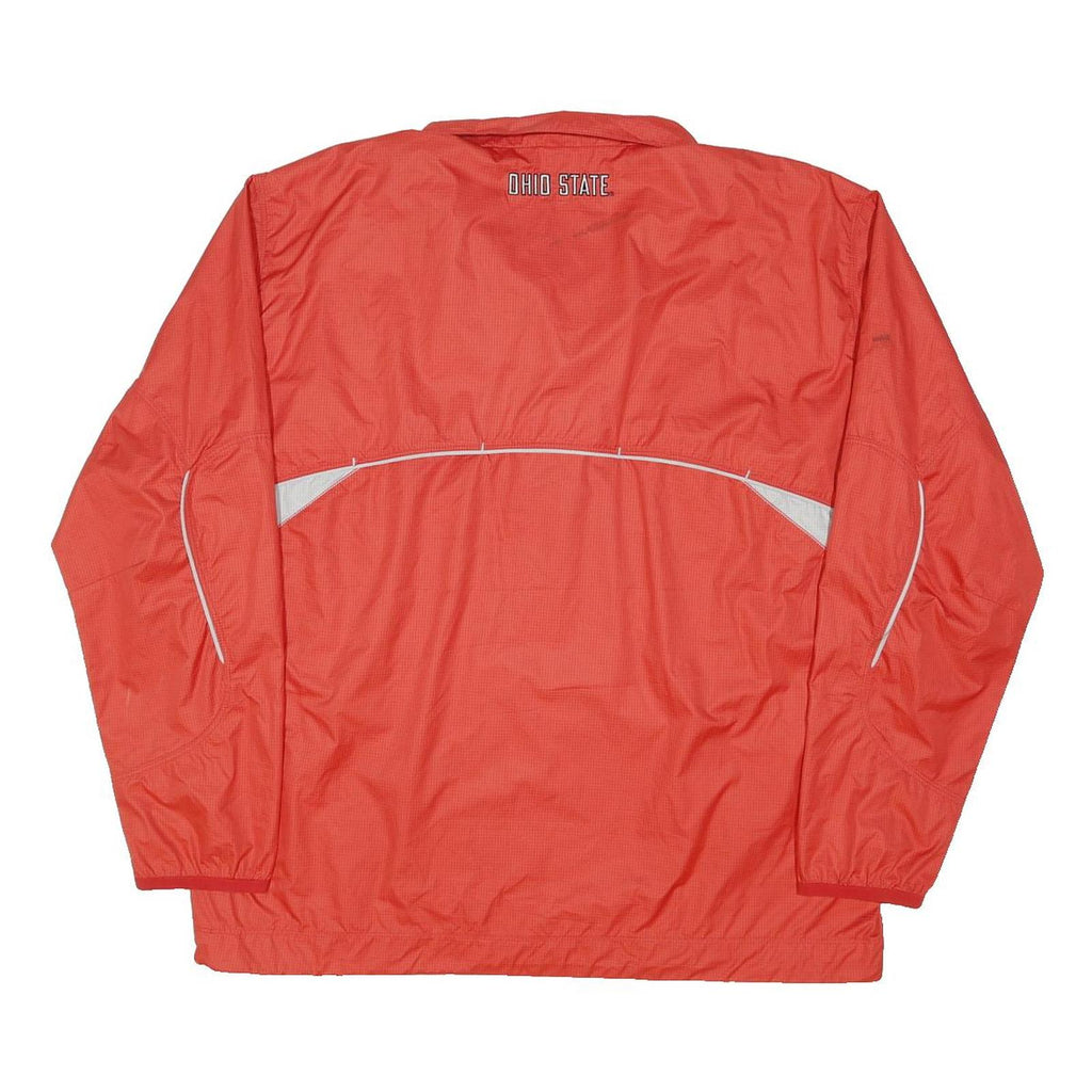 NIKE Mens Red & White Ohio State Half Zip Nylon Jacket L Storm-Fit Shell