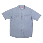 WRANGLER Mens Blue Cotton Short Sleeve Shirt M Casual Relaxed Fit Pocket