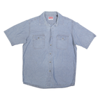 WRANGLER Mens Blue Cotton Short Sleeve Shirt M Casual Relaxed Fit Pocket