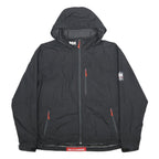 HELLY HANSEN Mens Black Outdoor Jacket 2XL Polyester Zip Hooded Lightweight