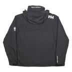 HELLY HANSEN Mens Black Outdoor Jacket 2XL Polyester Zip Hooded Lightweight