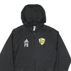 ADIDAS Mens Black Yellow Track Jacket M Polyester Plain Zip Hooded