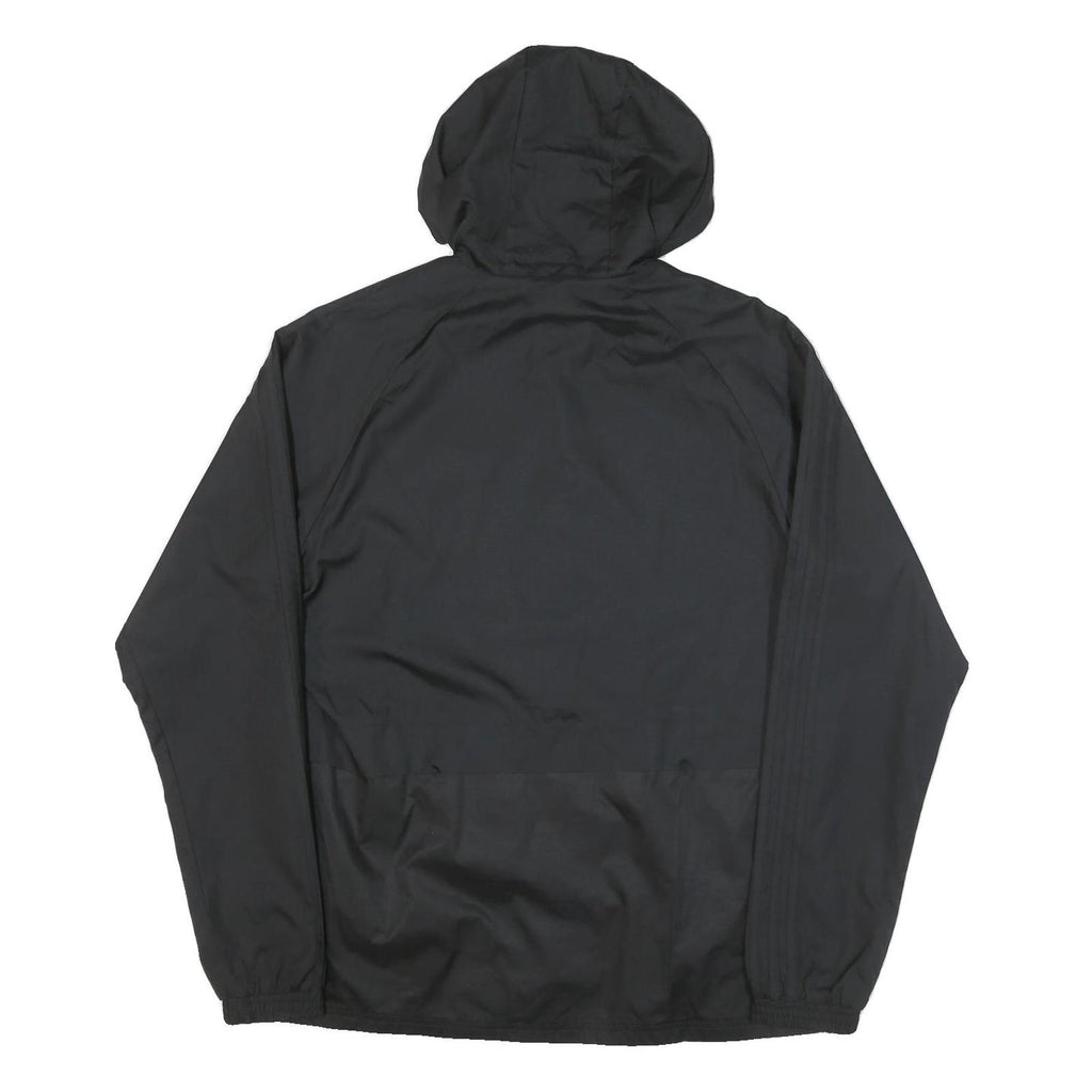 ADIDAS Mens Black Yellow Track Jacket M Polyester Plain Zip Hooded