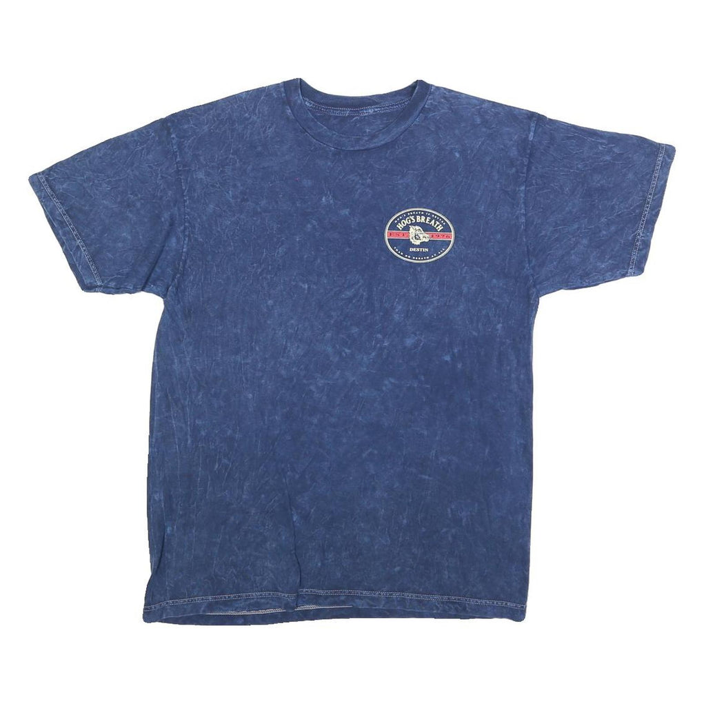 Mens Blue Hog's Breath Graphic T-Shirt M Short Sleeve Crew Neck Cotton