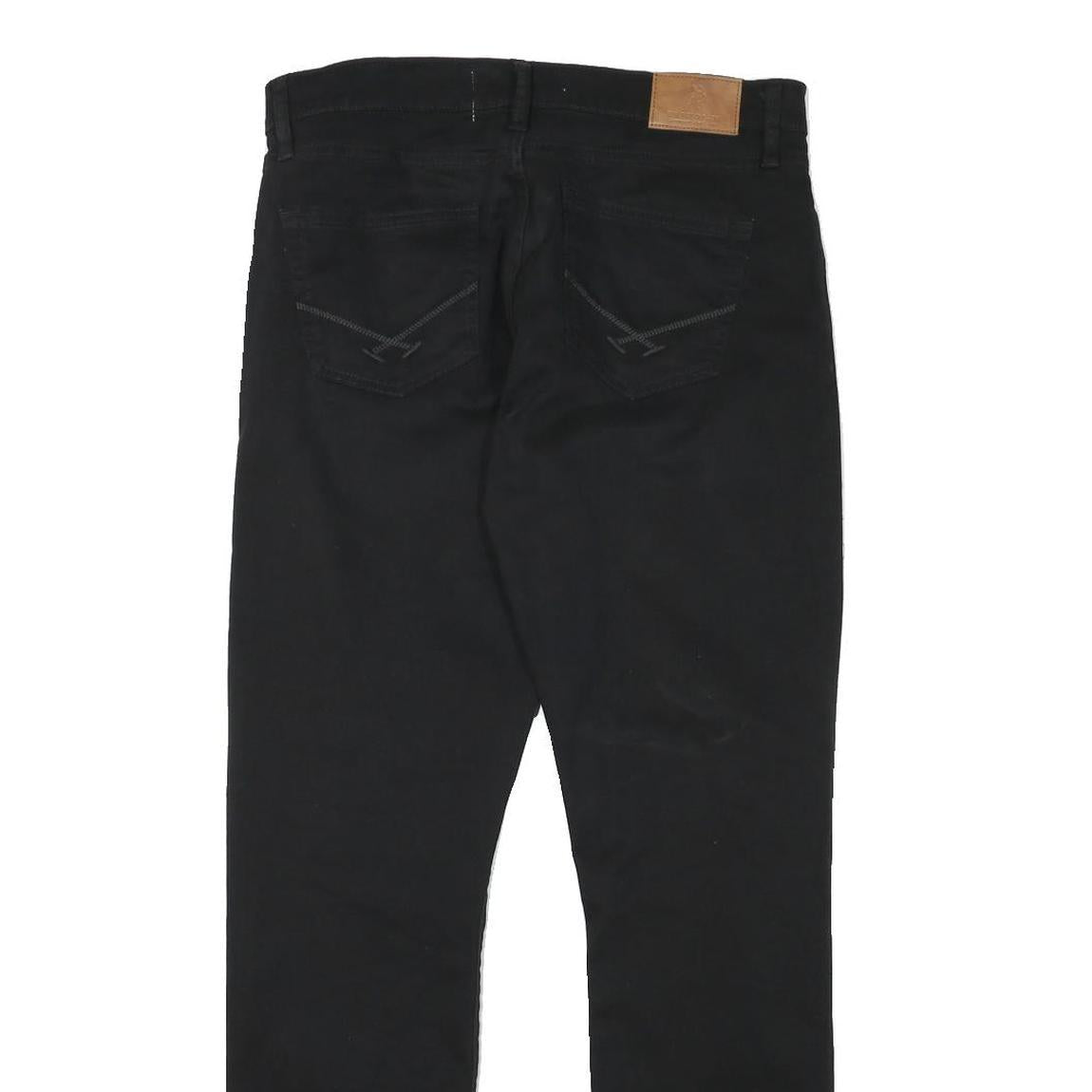 U.S. POLO ASSN Mens Jeans Black Regular Straight Denim W32 L31 Zip Cotton Blend