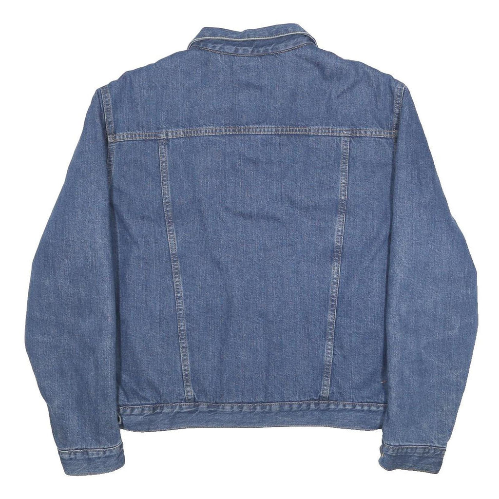 CARHARTT Mens Blue Denim Jacket L Cotton Button Plain Classic Casual Workwear