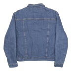 CARHARTT Mens Blue Denim Jacket L Cotton Button Plain Classic Casual Workwear