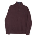 NAUTICA Mens Maroon Half Zip Plain Cotton Blend Jumper S Pullover Cotton Knit