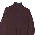 NAUTICA Mens Maroon Half Zip Plain Cotton Blend Jumper S Pullover Cotton Knit