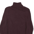 NAUTICA Mens Maroon Half Zip Plain Cotton Blend Jumper S Pullover Cotton Knit