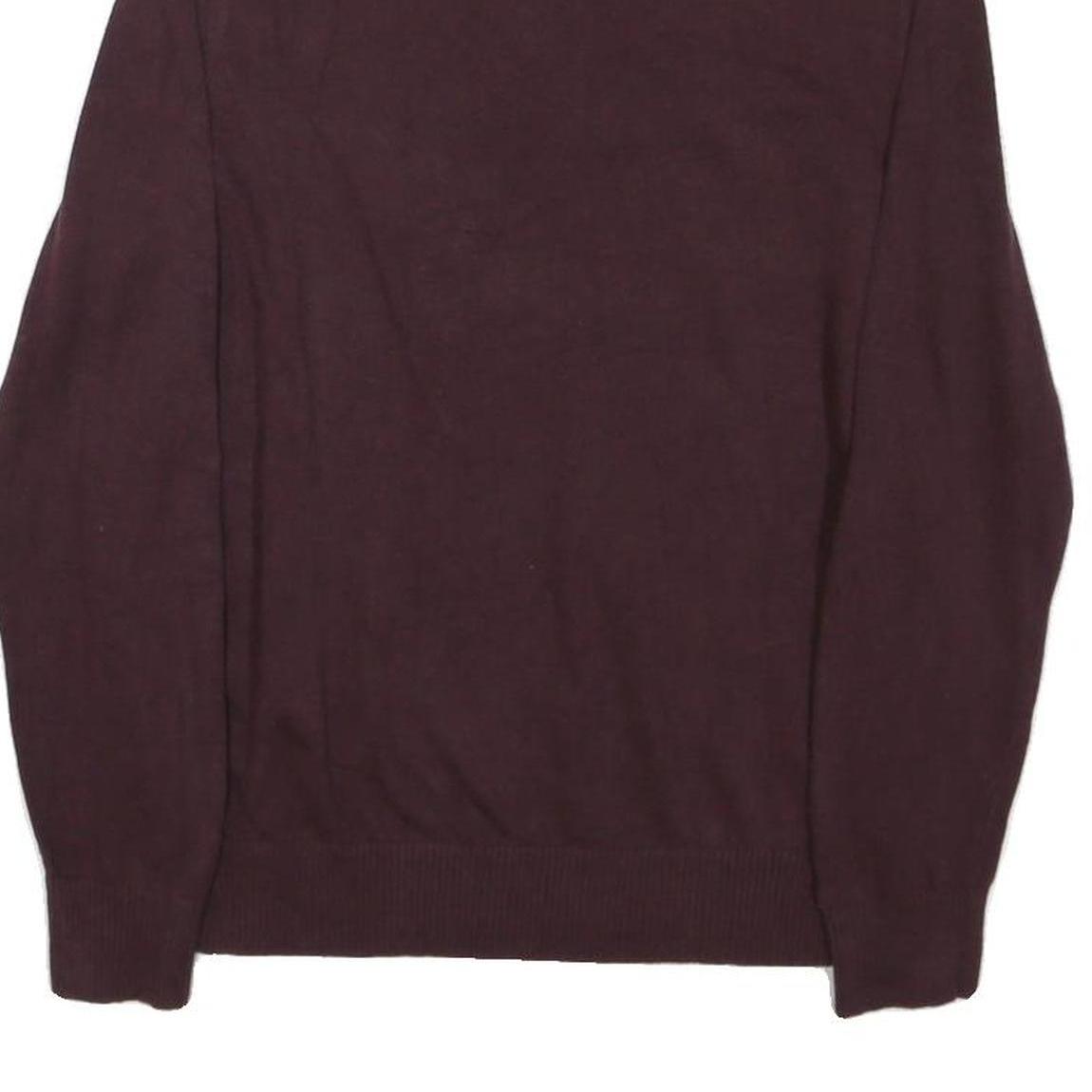 NAUTICA Mens Maroon Half Zip Plain Cotton Blend Jumper S Pullover Cotton Knit