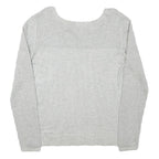 GUESS Womens Grey Plain Crew Neck Basic Knit Jumper S Cotton Blend Lightweight