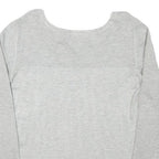 GUESS Womens Grey Plain Crew Neck Basic Knit Jumper S Cotton Blend Lightweight