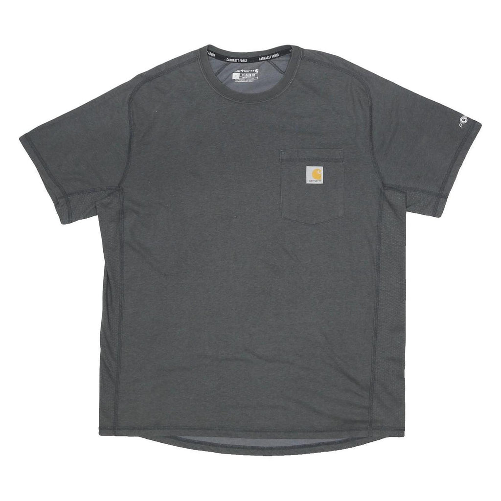 CARHARTT Mens Black T-Shirt L Short Sleeve Crew Neck Pocket Polyester Blend