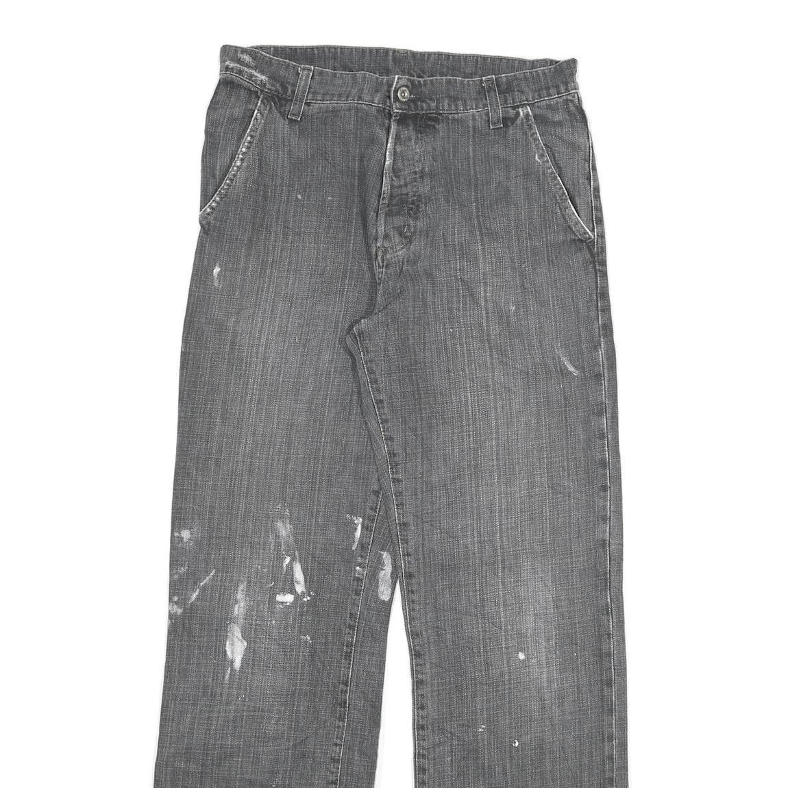 CARHARTT Mens Regular Fit Denim Jeans Grey W30 L32 Distressed Paint Splatter