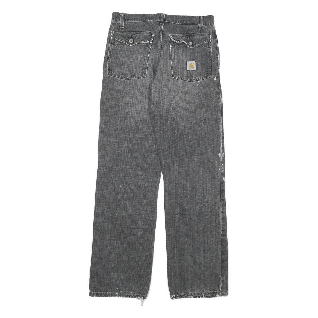 CARHARTT Mens Regular Fit Denim Jeans Grey W30 L32 Distressed Paint Splatter