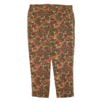 TREND Floral Womens Trousers Green Regular Tapered Linen W32 L26