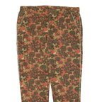 TREND Floral Womens Trousers Green Regular Tapered Linen W32 L26