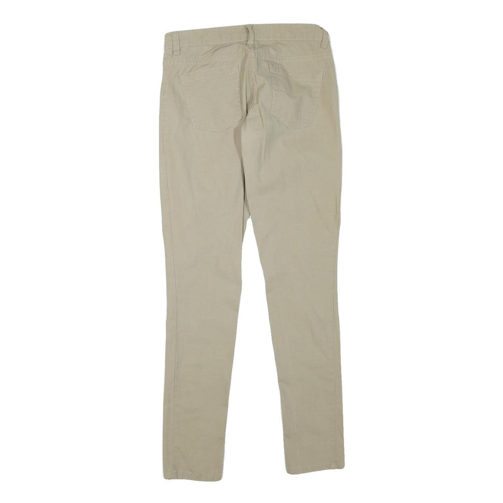 DICKIES Womens Regular Fit Beige Trousers W28 L32 Straight Cotton Blend Zip
