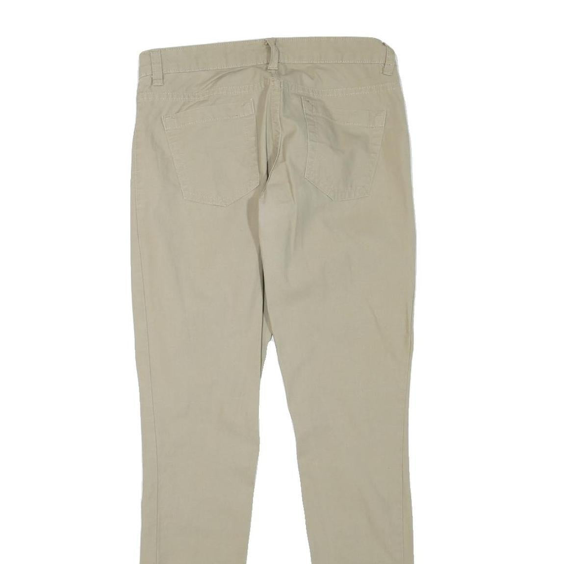 DICKIES Womens Regular Fit Beige Trousers W28 L32 Straight Cotton Blend Zip